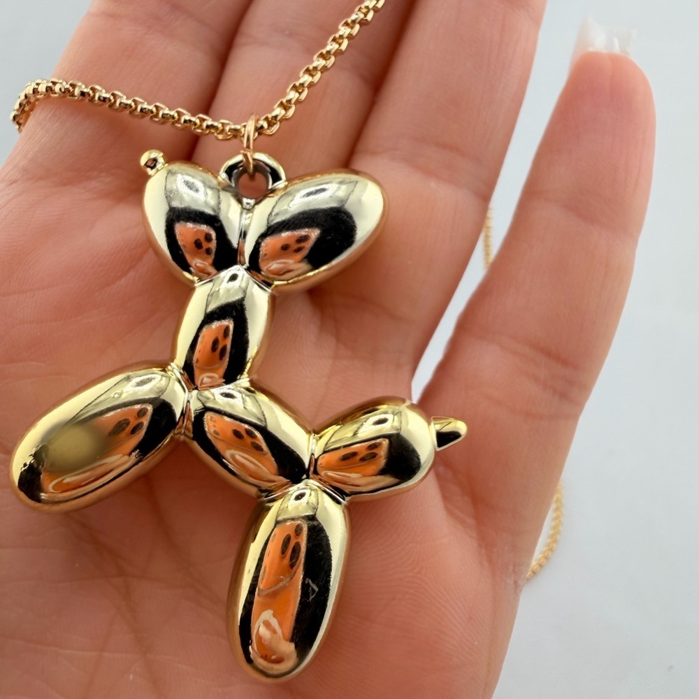 New!!! Luxury Anthropologie Gold Balloon Animal Necklace